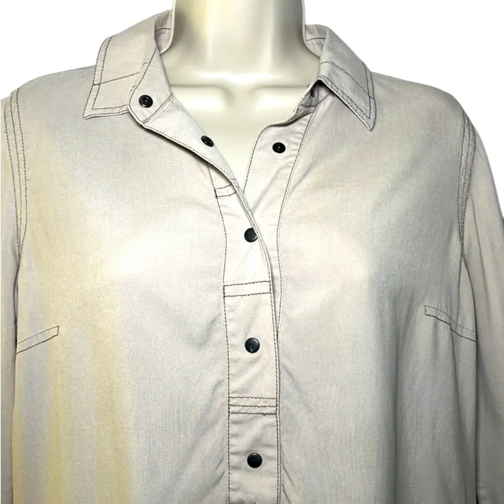 GoSilk Silk Tunic Blouse Tan Size Small
